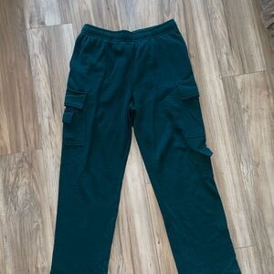 Refuge Green Sweatpants Relaxed Fit Cotton Blend